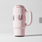 Insulated Tumbler Cup With Handle - Cherry Blossom Pink Handle 1000ml
