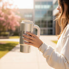 Insulated Tumbler Cup With Handle - Moonlight Silver + Handle 1000ml – novelty & toys (view 3)