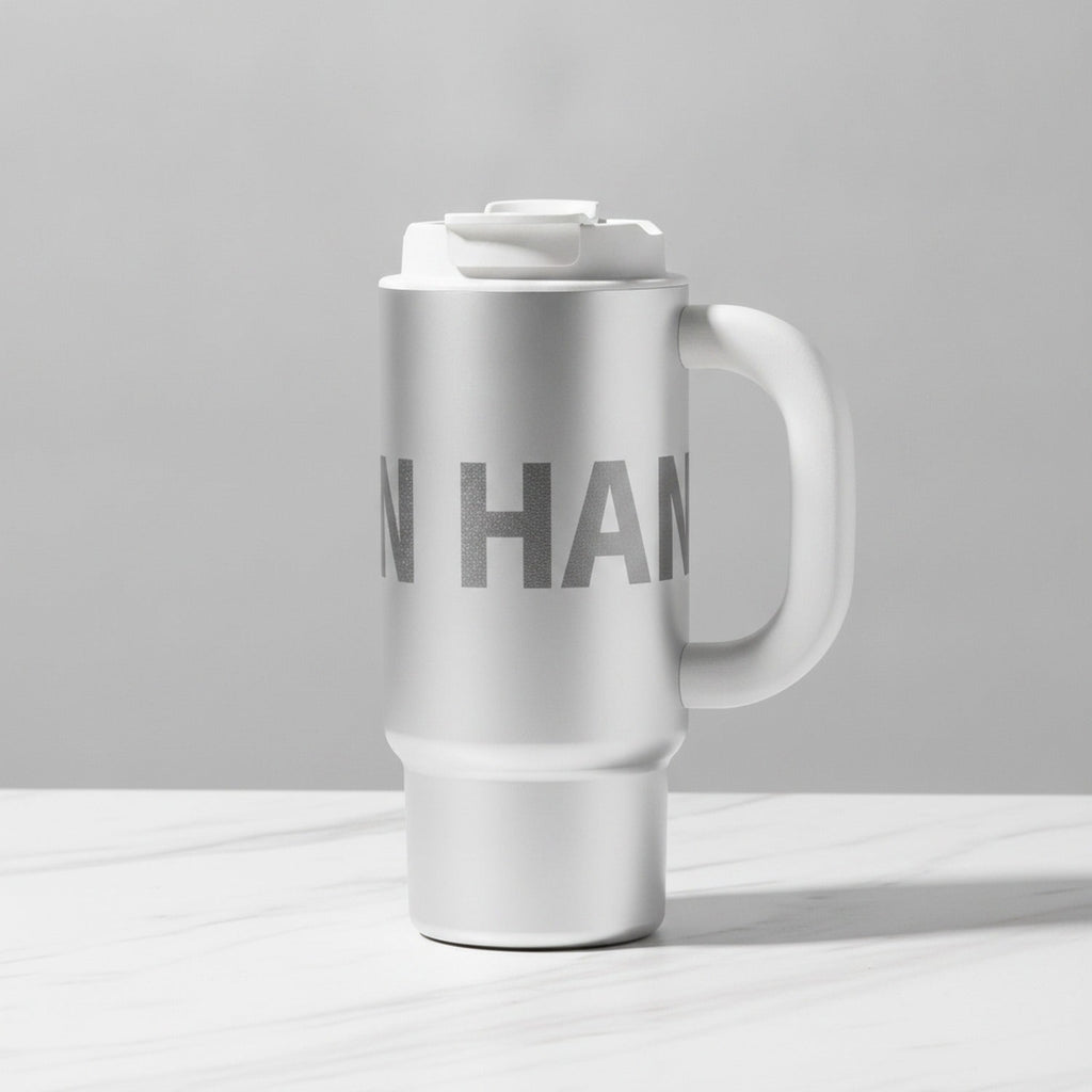 Insulated Tumbler Cup With Handle - Moonlight Silver + Handle 1000ml
