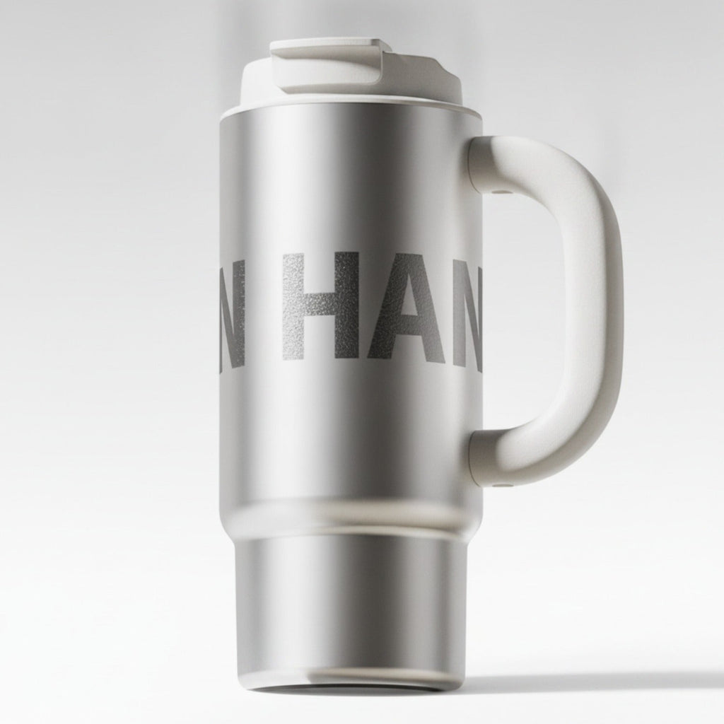 Insulated Tumbler Cup With Handle - Moonlight Silver + Handle 1000ml