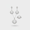 Pearl & Rhinestone Cubic Zirconia Jewelry Set