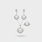 Pearl & Rhinestone Cubic Zirconia Jewelry Set
