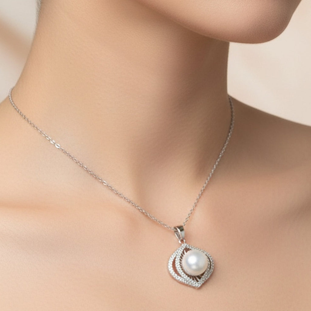 Pearl & Rhinestone Cubic Zirconia Jewelry Set