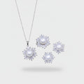 Pearl Flower Rhinestone Jewelry Set