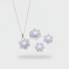 Pearl Flower Rhinestone Jewelry Set
