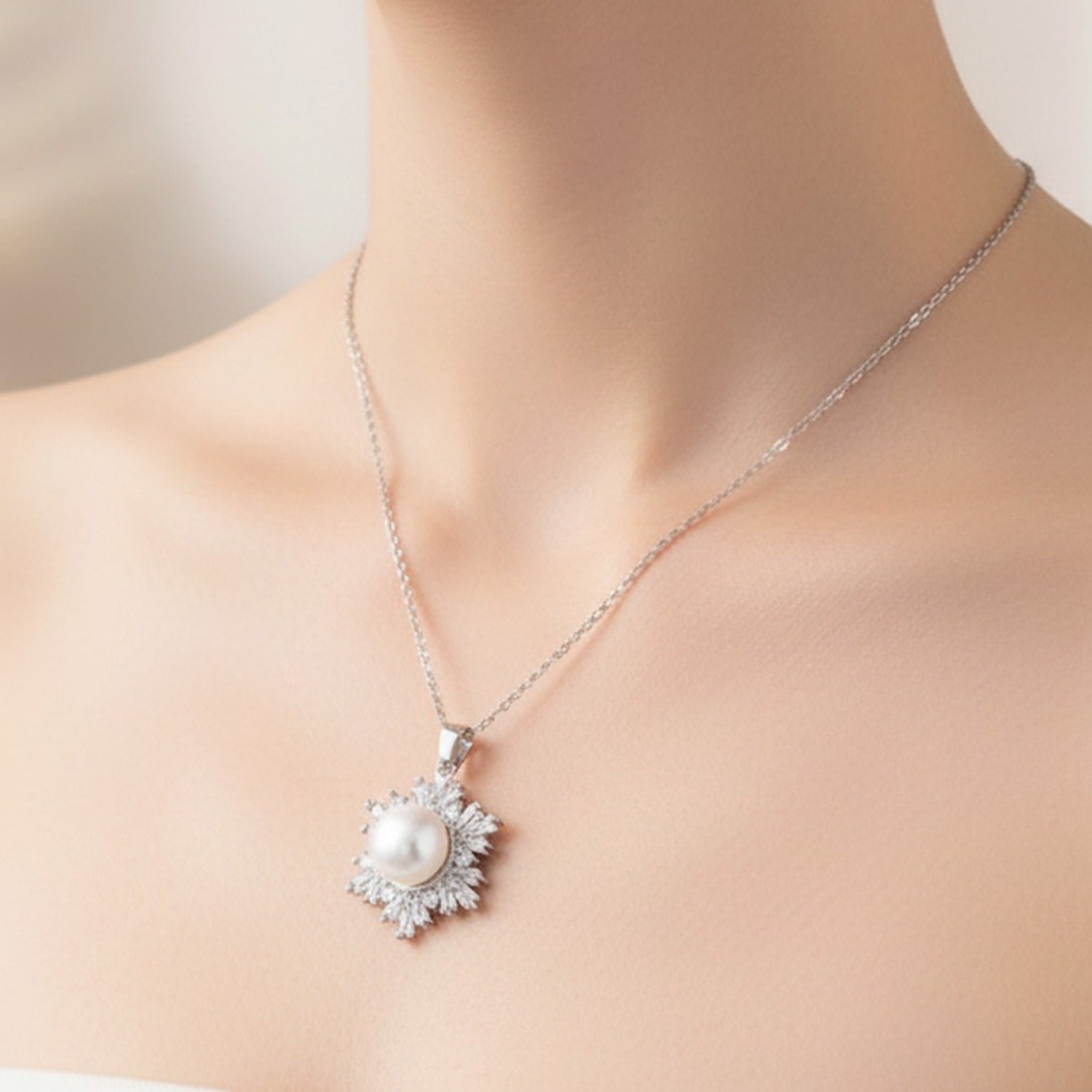 Pearl Flower Rhinestone Jewelry Set