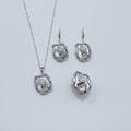 Pearl Shell Rhinestone Jewelry Set With Ring (view 1)