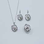 Pearl Shell Rhinestone Jewelry Set With Ring (view 1)