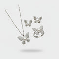 Pearl Butterfly Rhinestone Jewelry Set Ring