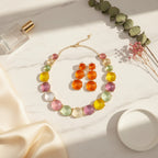 Colorful Resin Bubble Beaded Necklace Earring Set – jewelry (view 3)