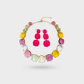 Colorful Beaded Bubble Bracelet & Earring Set