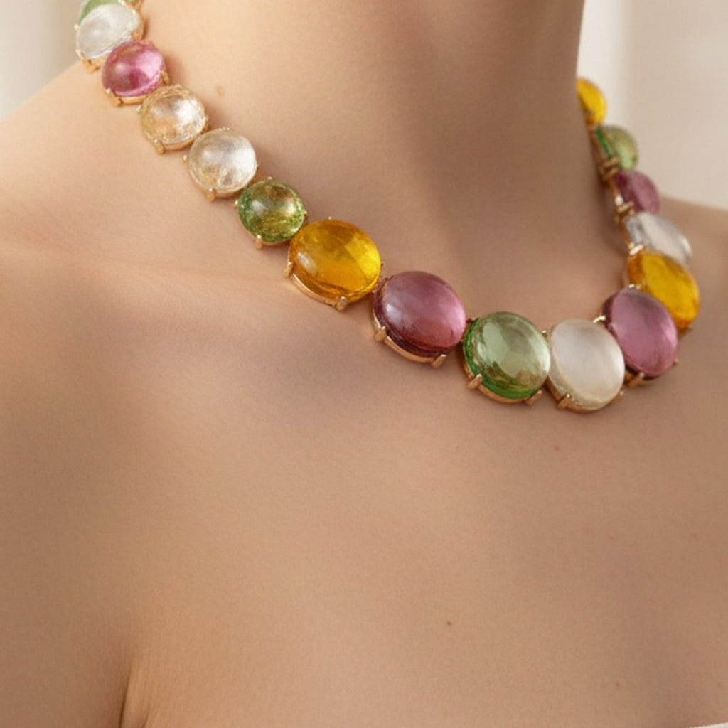 Colorful Beaded Bubble Bracelet & Earring Set