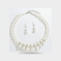 Pearl Beaded Rhinestone Statement Necklace Earring Set