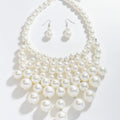 Pearl Layered Bib Necklace & Earring Set – jewelry (view 1)