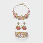 Pink Shell Starfish Pearl Jewelry Set With Bracelet