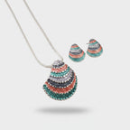 Beaded Teardrop Necklace And Earring Set