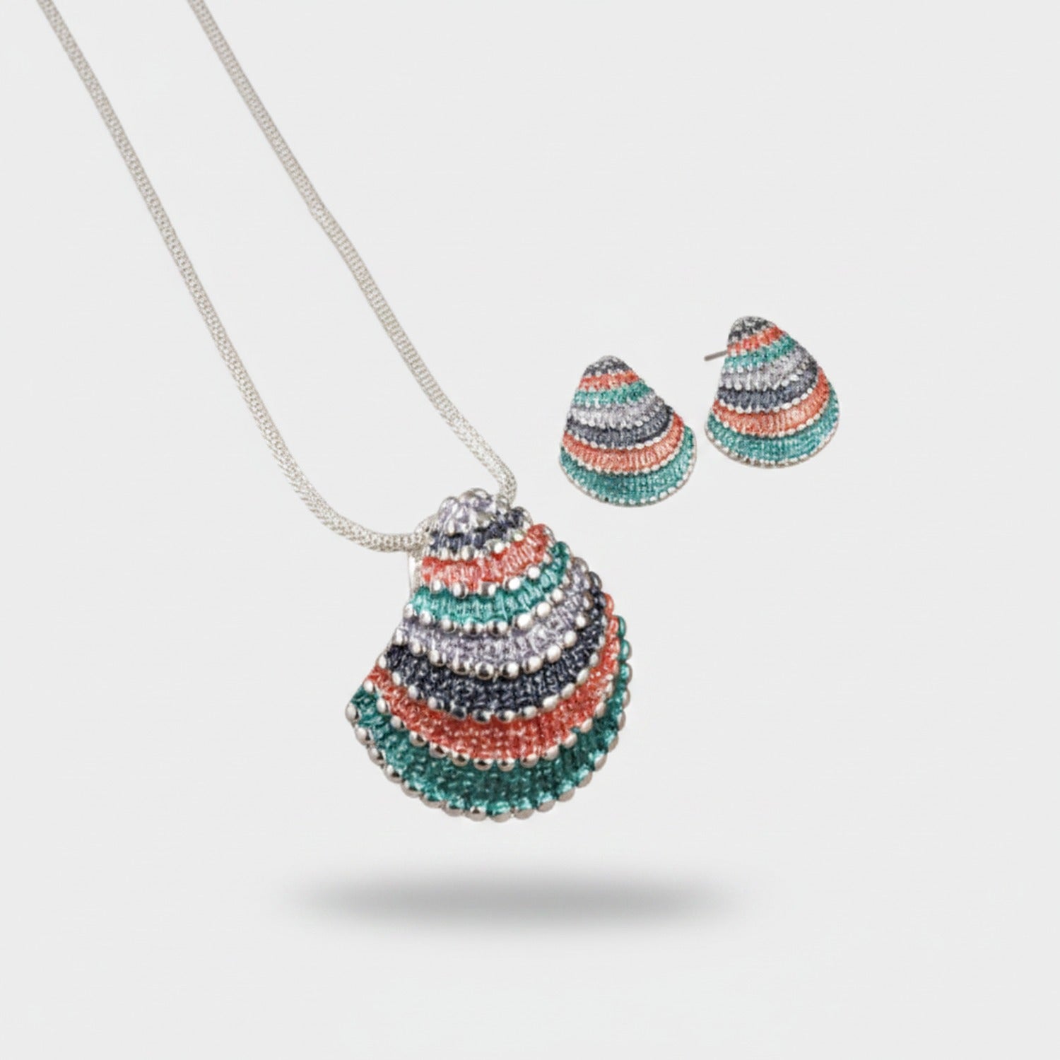 Beaded Teardrop Necklace And Earring Set