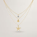 Triple Layered Pearl Beach Charm Necklace – jewelry (view 1)