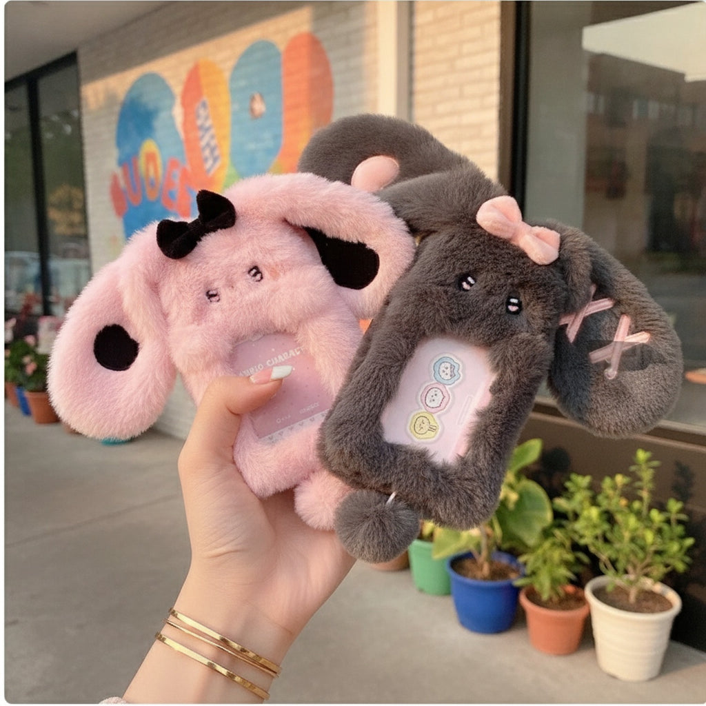 Fuzzy Bunny Ears Phone Cases with Bows – tech (view 4)