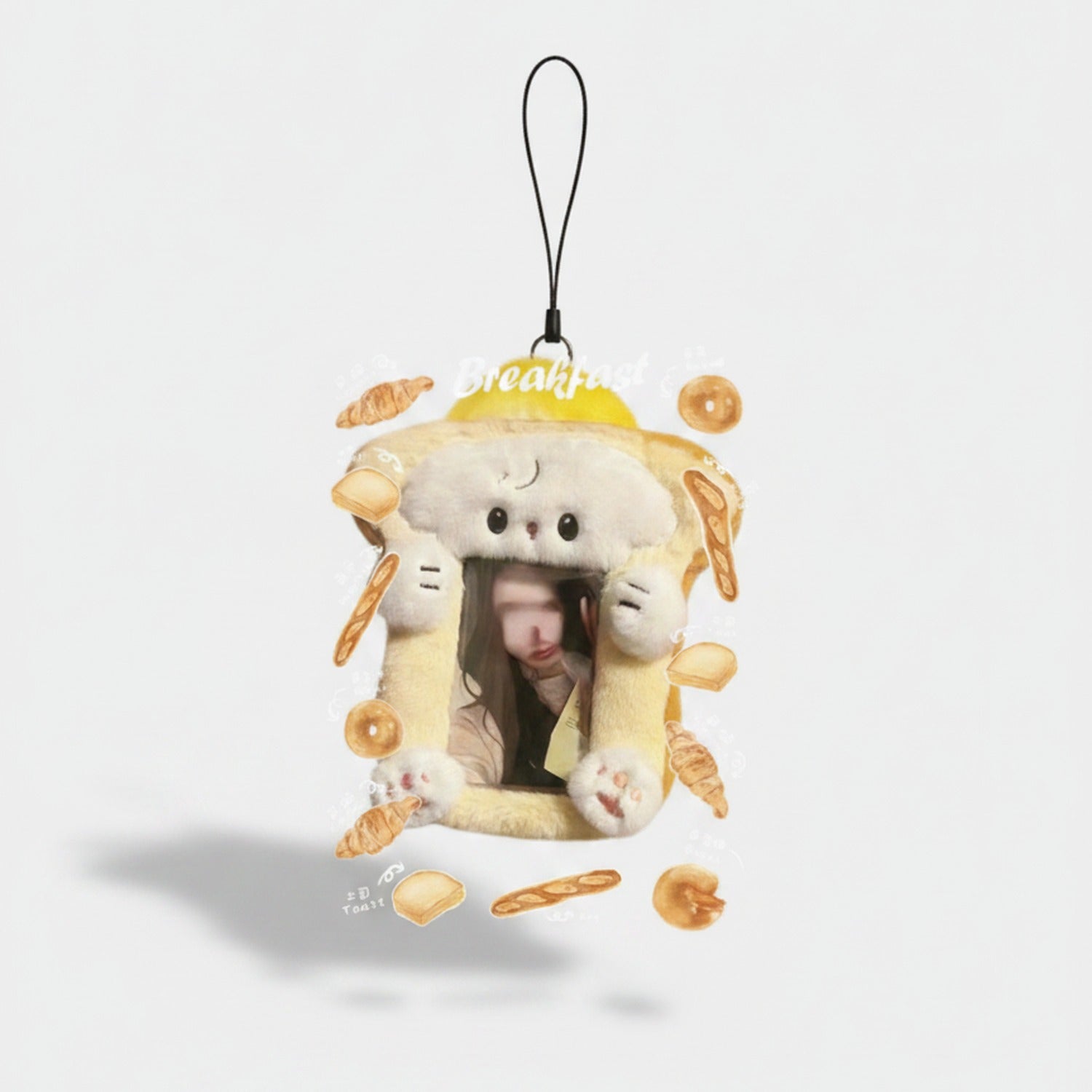 Cute Bread Bear Phone Charm Strap