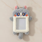 Cute Cat Plush Phone Charm With Ears - Gray Cat Card Holder – tech (view 2)
