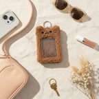 Fluffy Teddy Bear Photo Charm Keychain – tech (view 3)