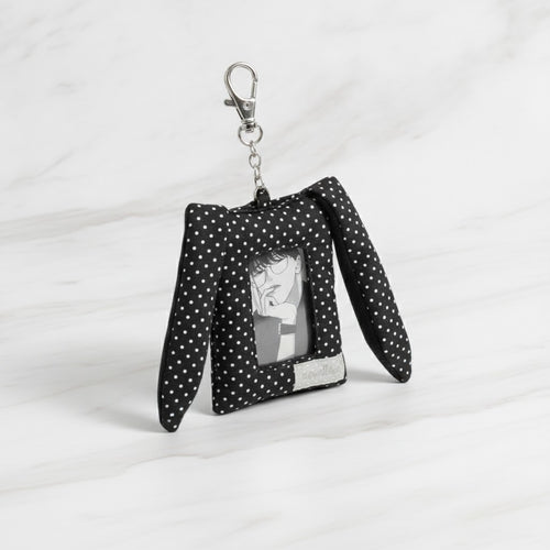 Black Polka Dot Bunny Ear Phone Charm With Star