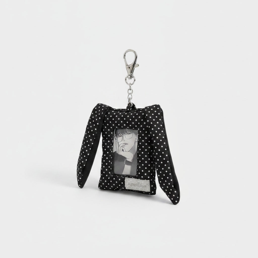 Black Polka Dot Bunny Ear Phone Charm With Star – tech (view 1)