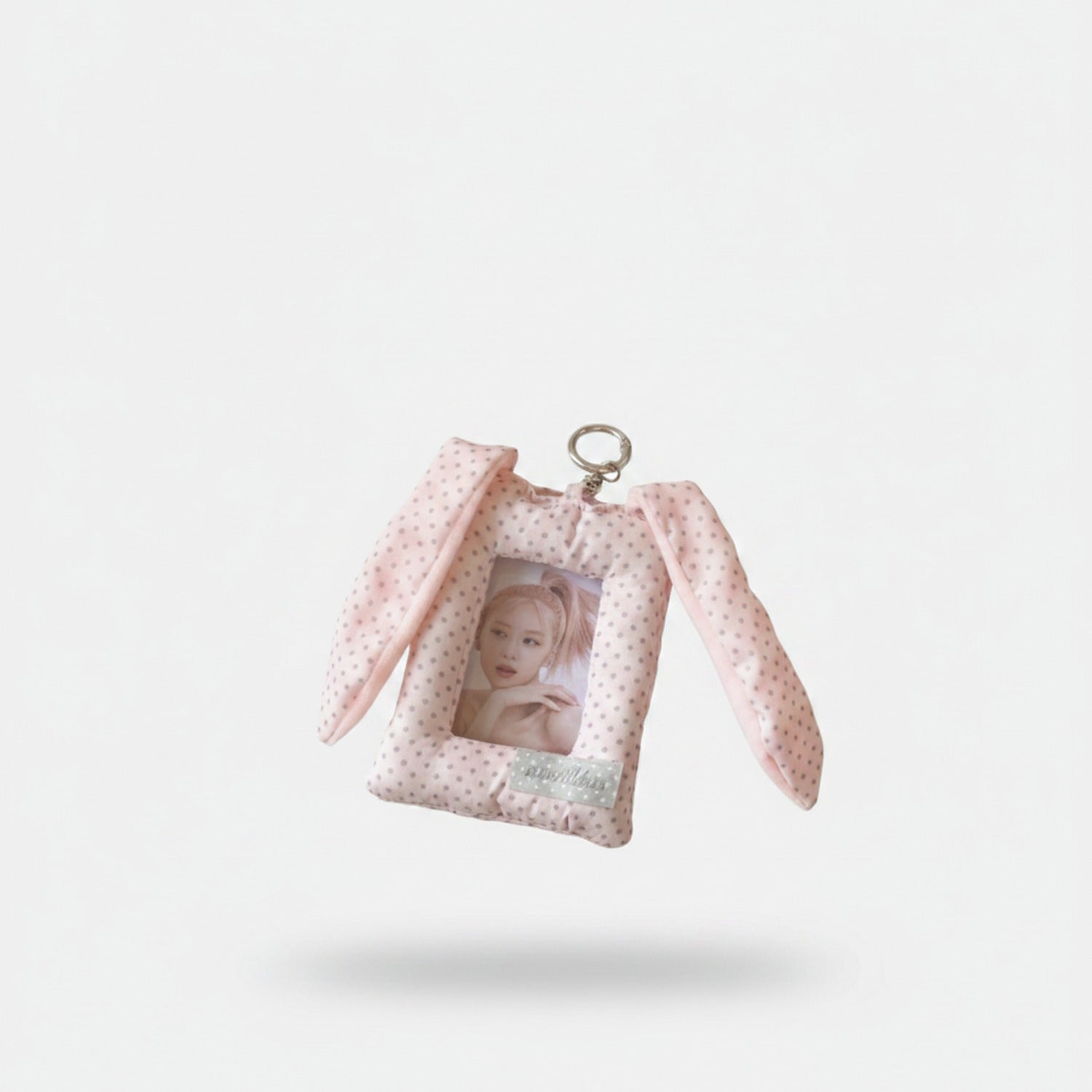 Pink Polka Dot Bunny Ear Phone Charm