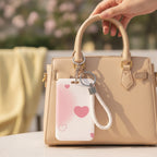 Heart Charm Card Holder With Braided Wrist Strap