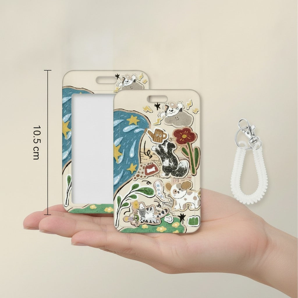 Cute Illustrated ID Card Holder Lanyard Set – stationery (view 10)