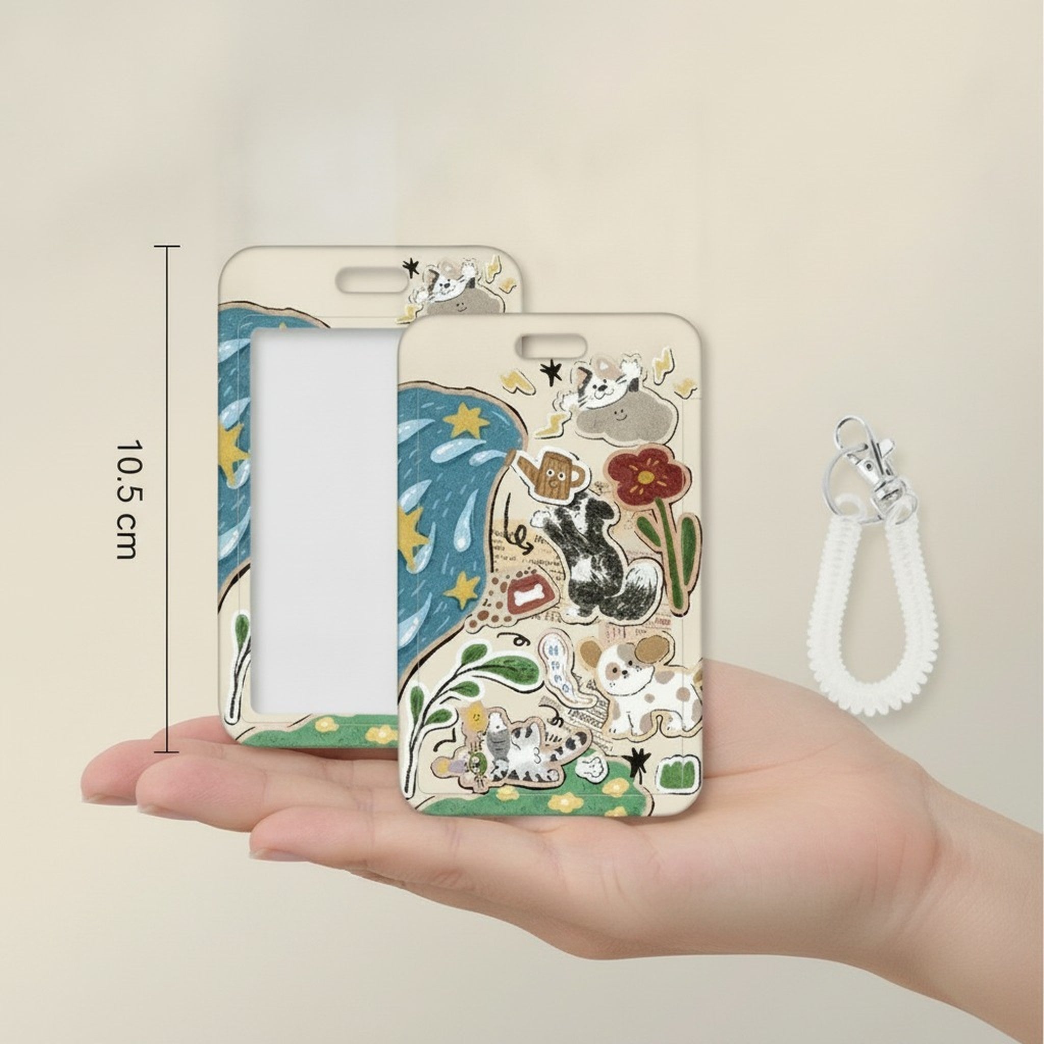 Cute Illustrated ID Card Holder Lanyard Set – stationery (view 10)