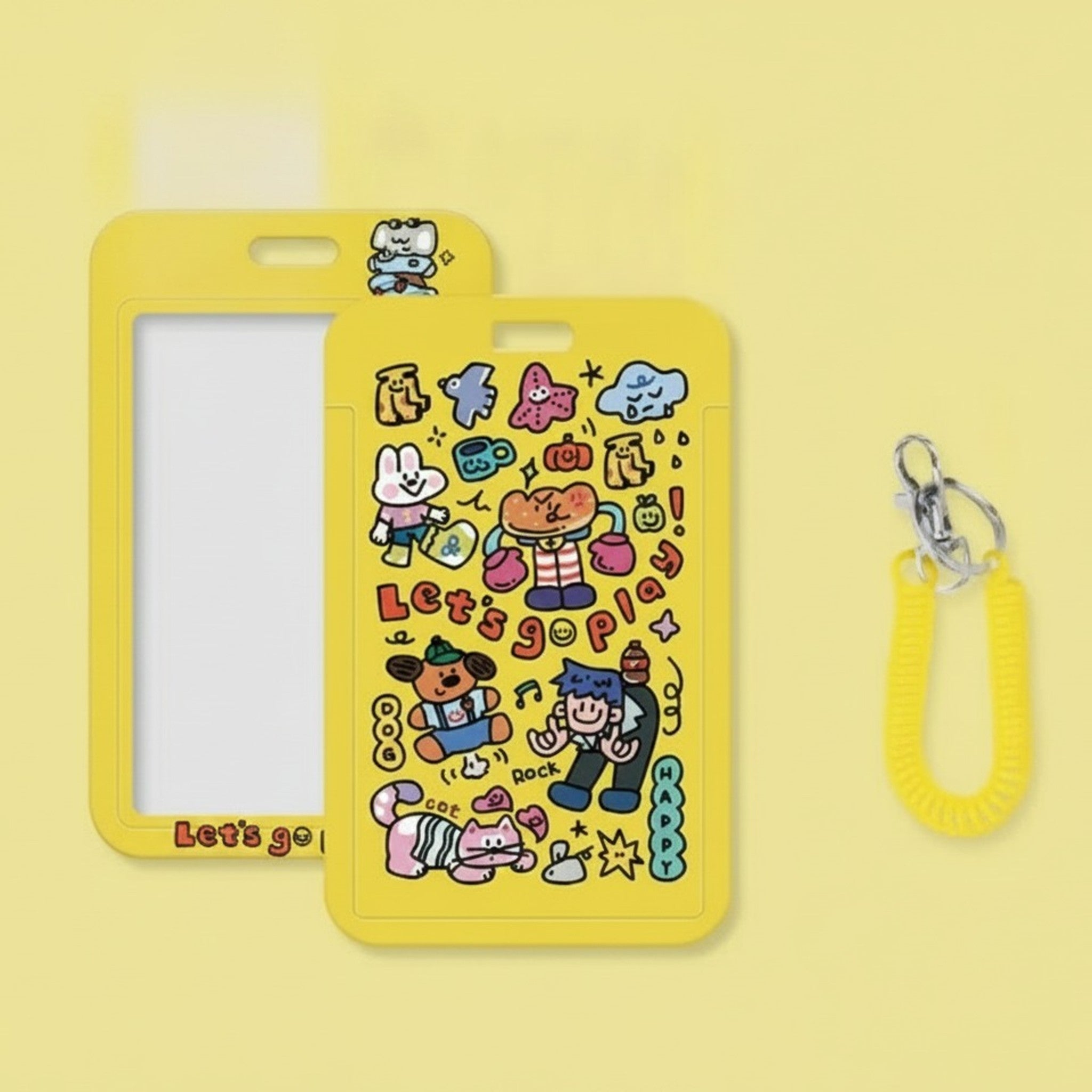 Cute Illustrated ID Card Holder Lanyard Set – stationery (view 2)