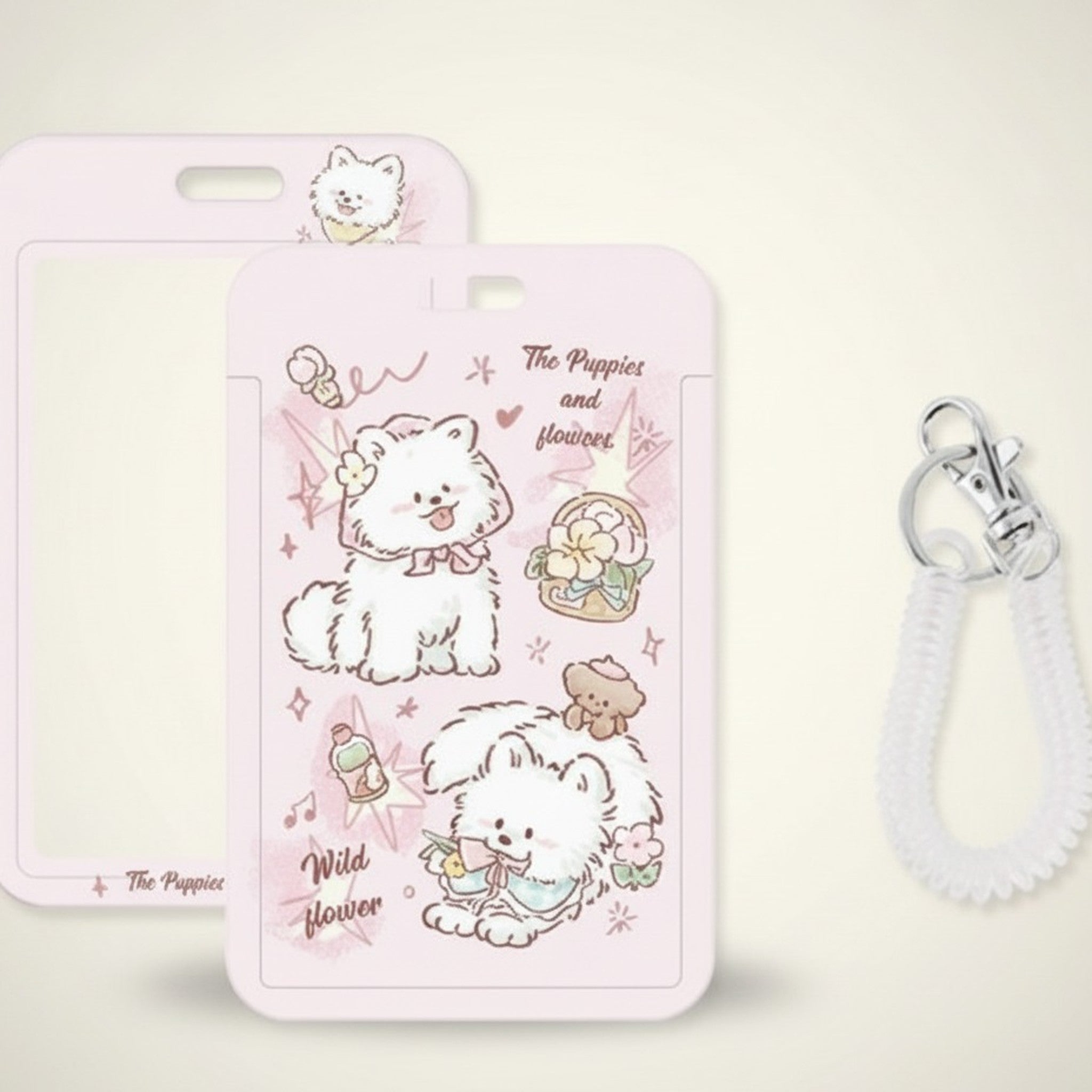 Cute Illustrated ID Card Holder Lanyard Set – stationery (view 3)