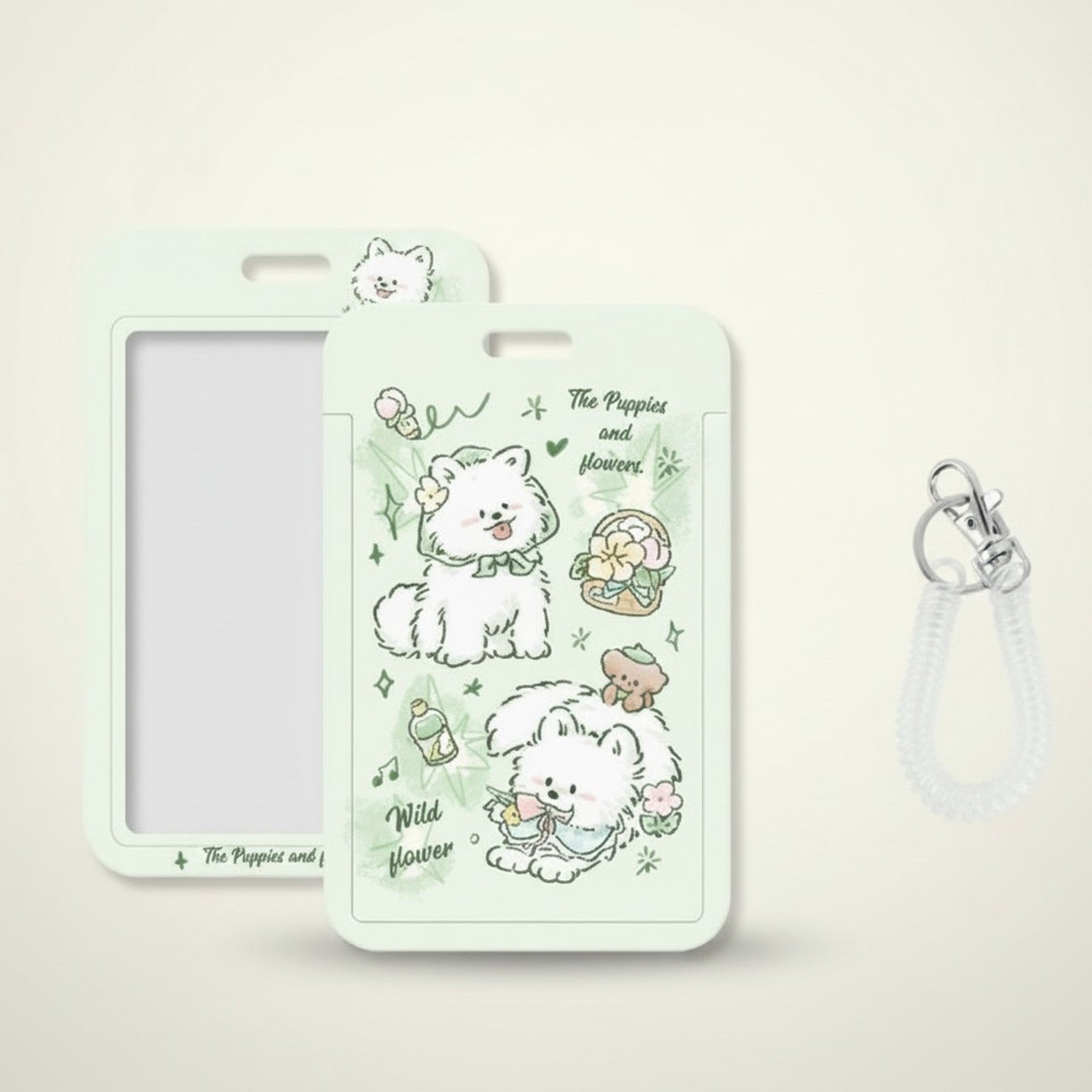 Cute Illustrated ID Card Holder Lanyard Set – stationery (view 4)
