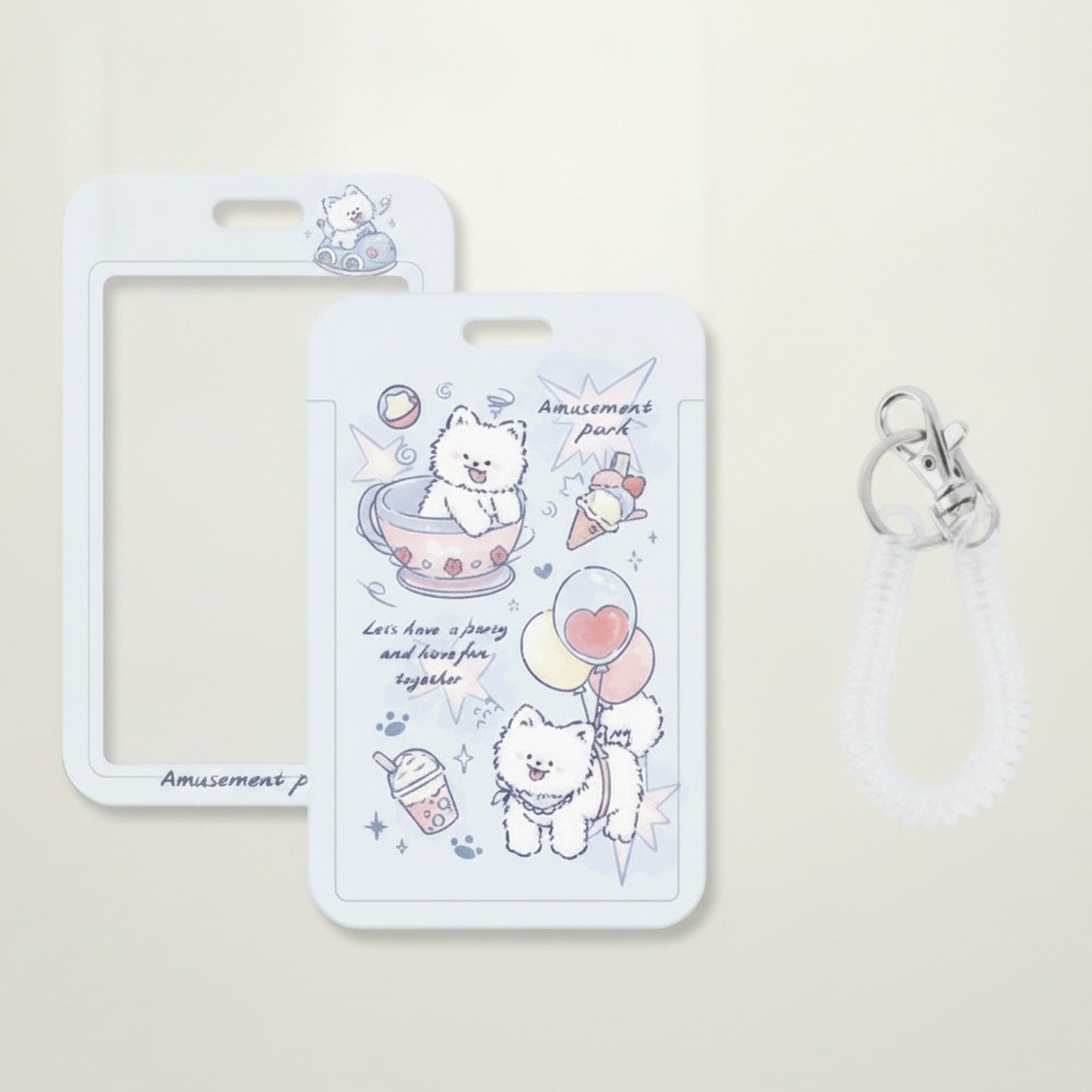 Cute Illustrated ID Card Holder Lanyard Set – stationery (view 6)