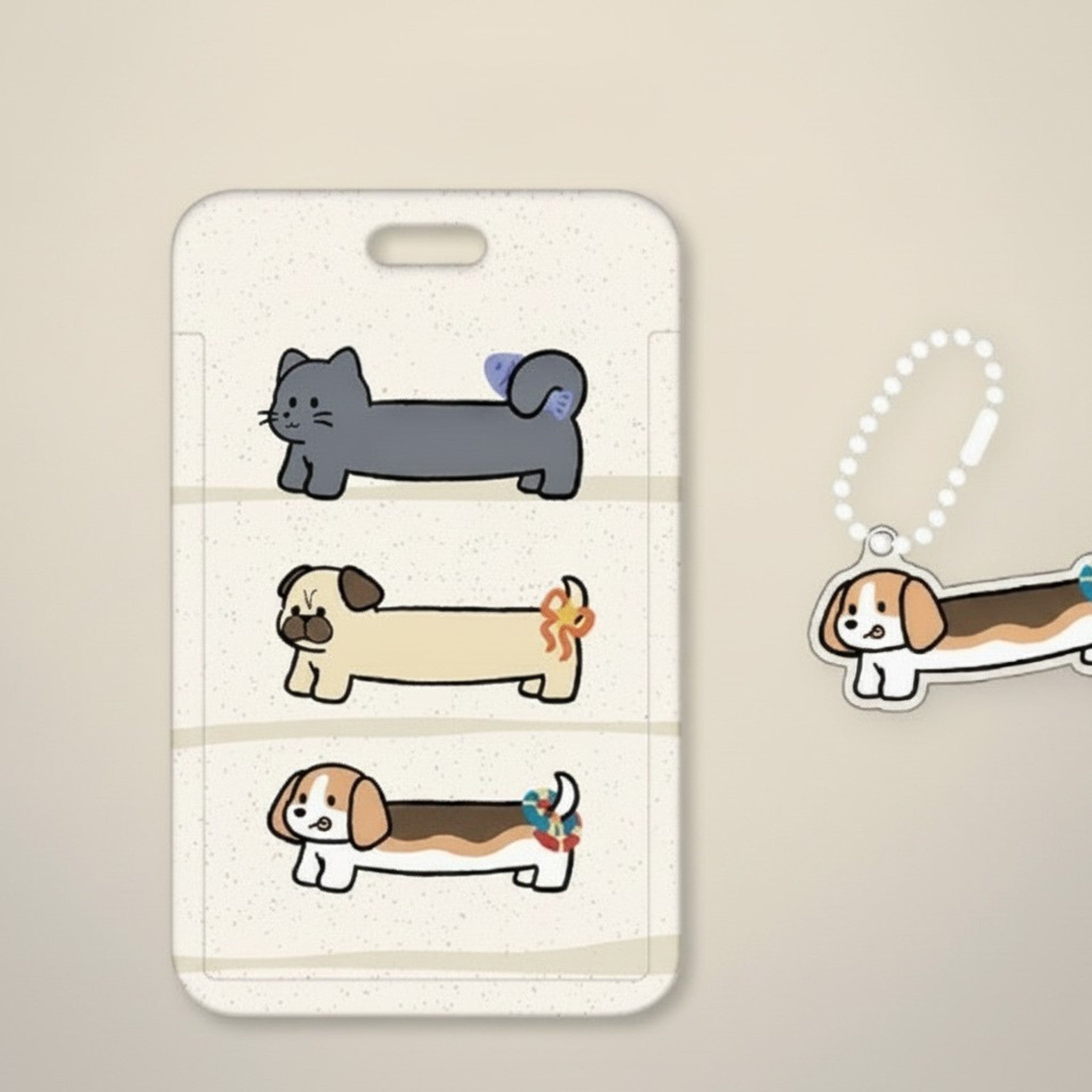Cute Illustrated ID Card Holder Lanyard Set – stationery (view 8)