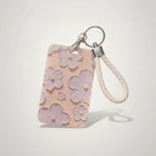 Floral Embossed Card Holder with Braided Keychain – bags & wallets (view 1)