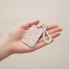 Floral Embossed Card Holder with Braided Keychain – bags & wallets (view 4)