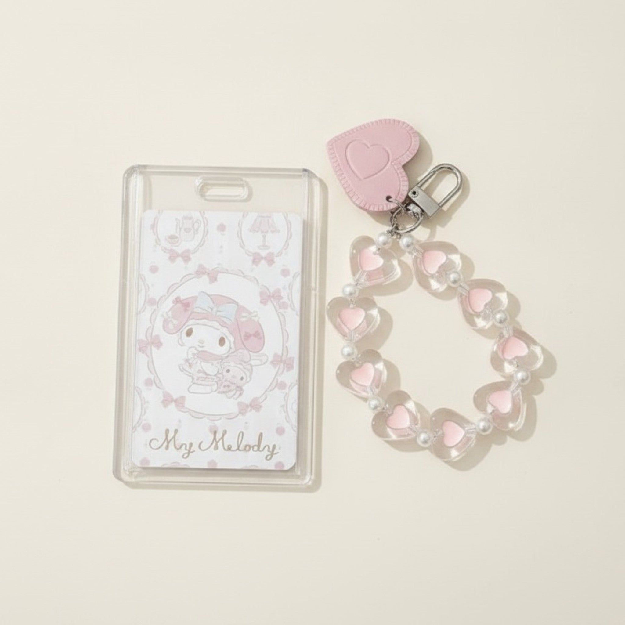 My Melody Clear Card Holder Heart Charm – bags & wallets (view 1)