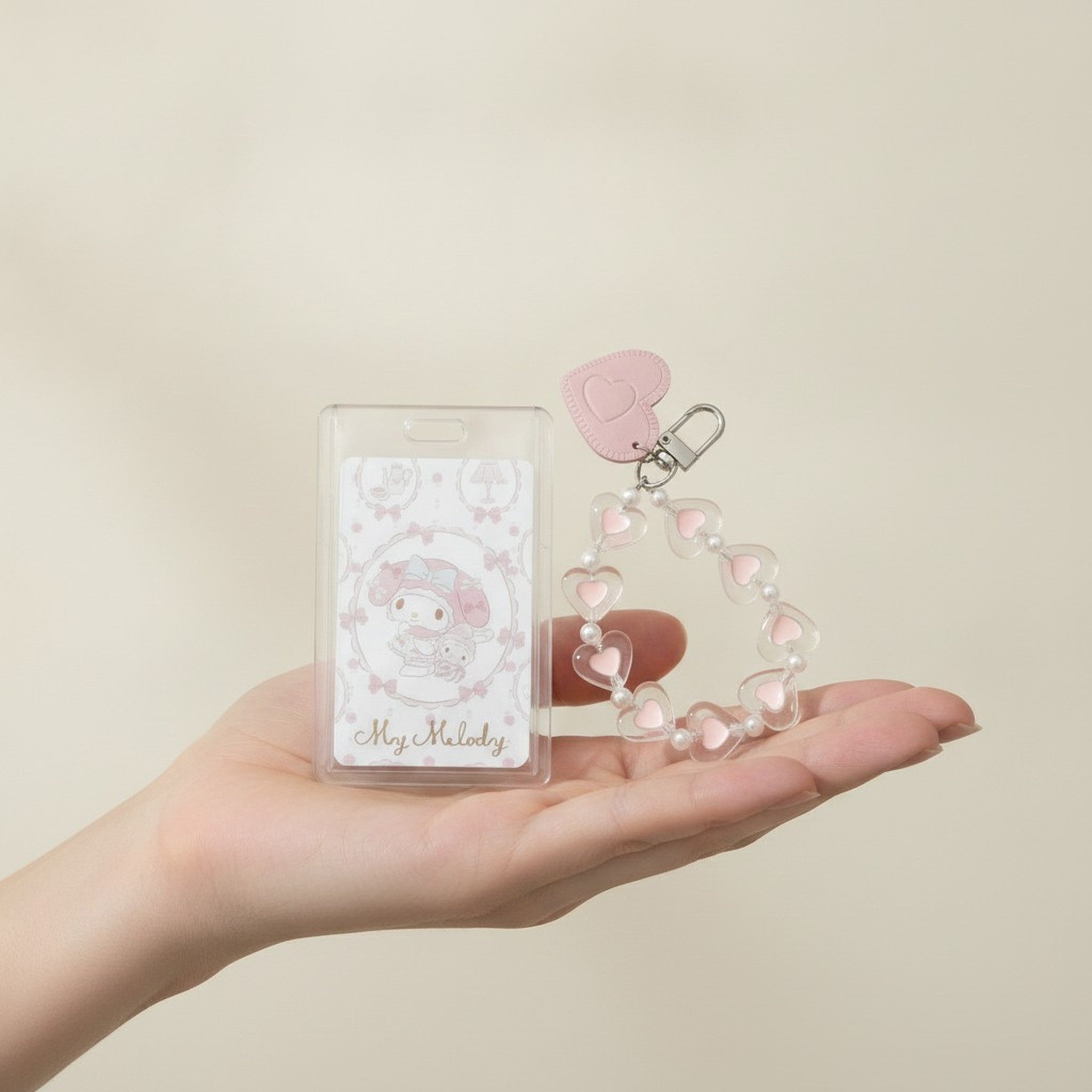 My Melody Clear Card Holder Heart Charm – bags & wallets (view 4)