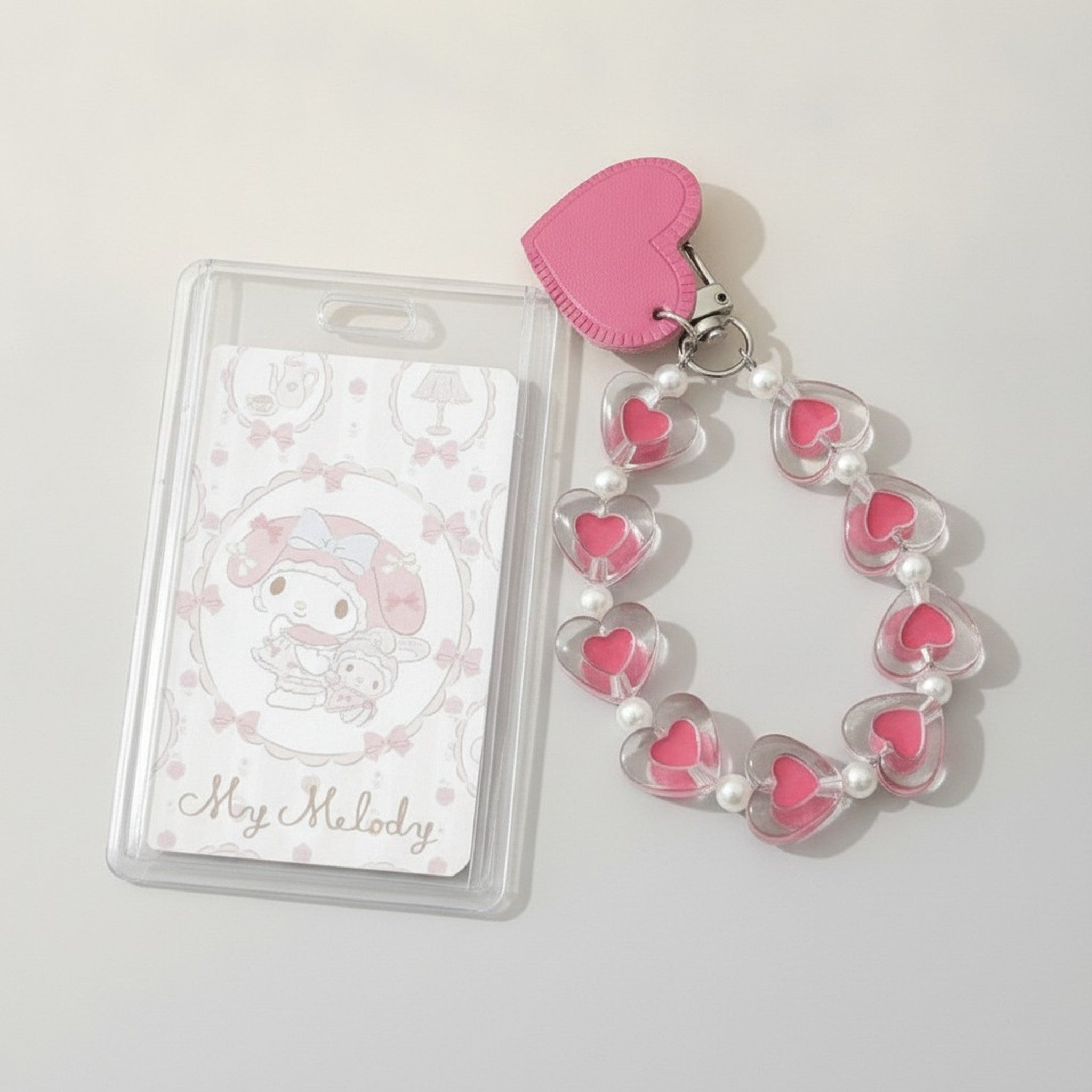 My Melody Clear Card Holder Heart Charm – bags & wallets (view 2)