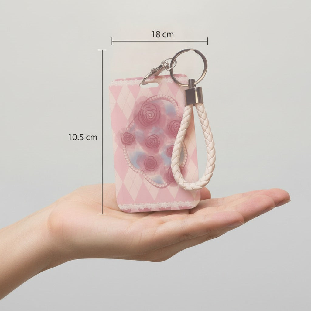 Rose Argyle Pattern Card Holder with Wristlet – bags & wallets (view 3)