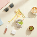Mushroom Bunny Plush Keychain Charm - Blue