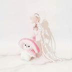 Mushroom Bunny Plush Keychain Charm - Pink – tech (view 3)