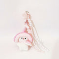 Mushroom Bunny Plush Keychain Charm - Pink