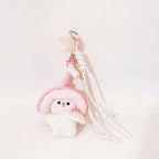 Mushroom Bunny Plush Keychain Charm - Pink
