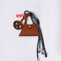 Mini Bag Keychain with Braided Rope - Brown Bag