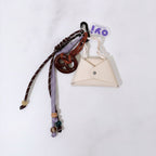 Mini Bag Keychain with Braided Rope - White Bag