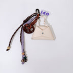 Mini Bag Keychain with Braided Rope - White Bag